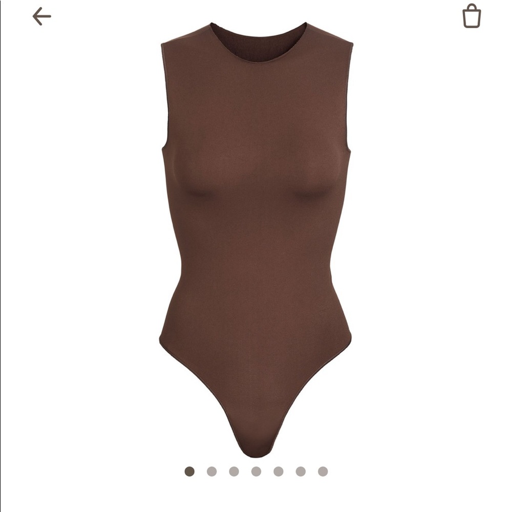 SKIMS Brown Sleeveless Crewneck Bodysuit